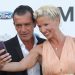 Actor Antonio Banderas and presenter Anne Igartuburu during Starlite Benefit Gala in Marbella on Saturday 9, August 2014