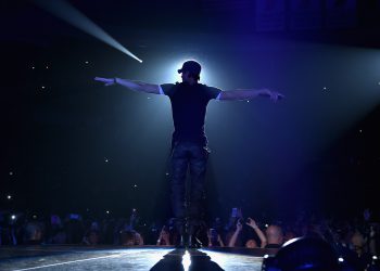 NEWARK, NJ - SEPTEMBER 12:  Enrique Iglesias and Pitbull with special guest J Balvin perform at opening night of U.S. tour at Prudential Center on September 12, 2014 in Newark, New Jersey.  (Photo by Theo Wargo/Getty Images for AEG Live)