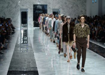 Mandatory Credit: Photo by Davide Maestri/WWD/REX/Shutterstock (8872430af)
Models on the catwalk
Fendi show, Runway, Spring Summer 2018, Milan Fashion Week Men's, Italy - 19 Jun 2017