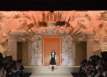 MILAN, ITALY - FEBRUARY 25: A model walks the runway at the Dolce & Gabbana Ready to Wear Fall/Winter 2018-2019 fashion show during Milan Fashion Week Fall/Winter 2018/19 on February 25, 2018 in Milan, Italy. (Photo by Victor VIRGILE/Gamma-Rapho via Getty Images)