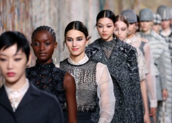 PARIS, FRANCE - JULY 05: Models walk the runway during the Christian Dior Haute Couture Fall/Winter 2021/2022 show as part of Paris Fashion Week on July 05, 2021 in Paris, France. (Photo by Thierry Chesnot/Getty Images)