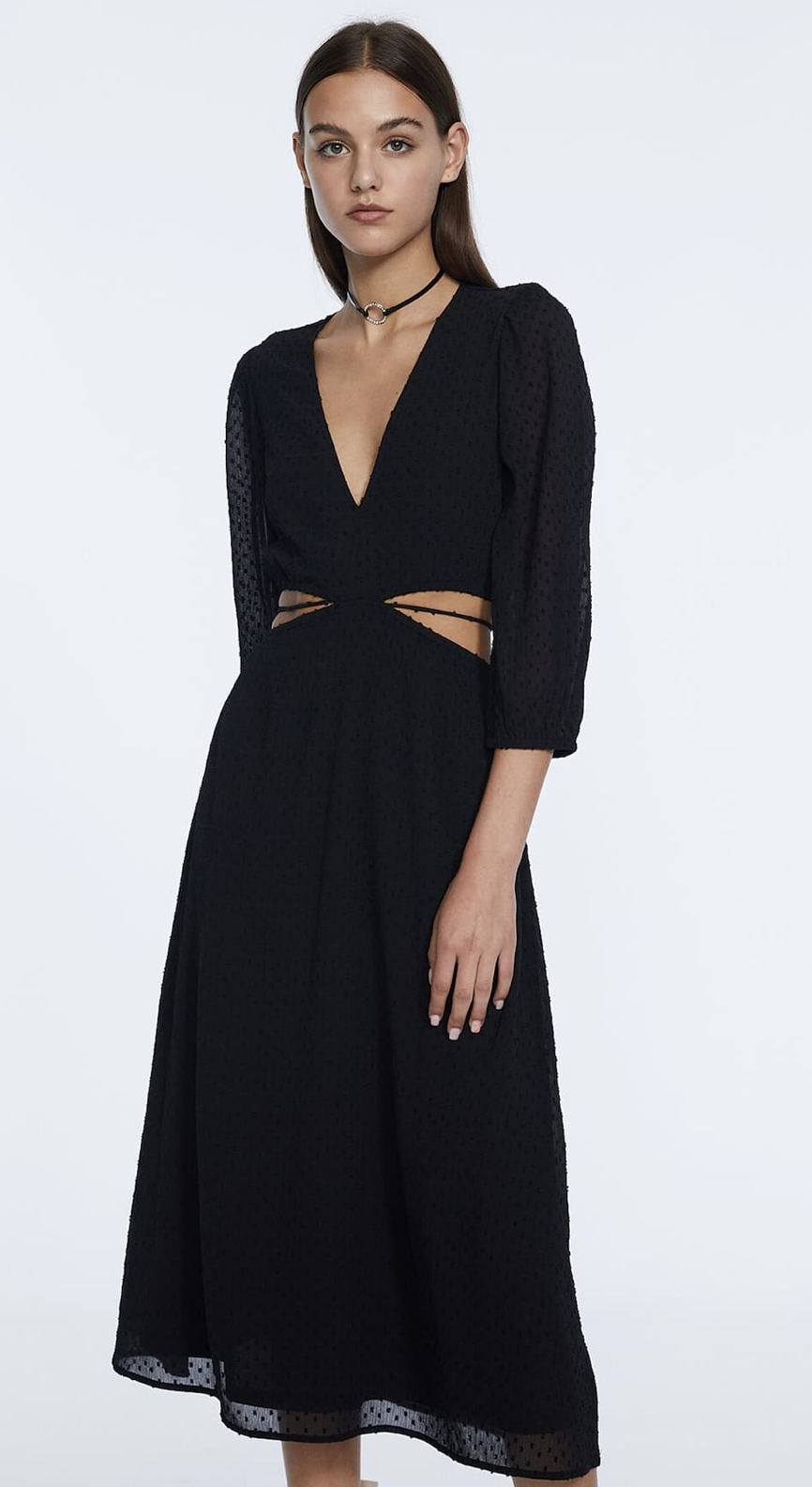 Vestido negro midi